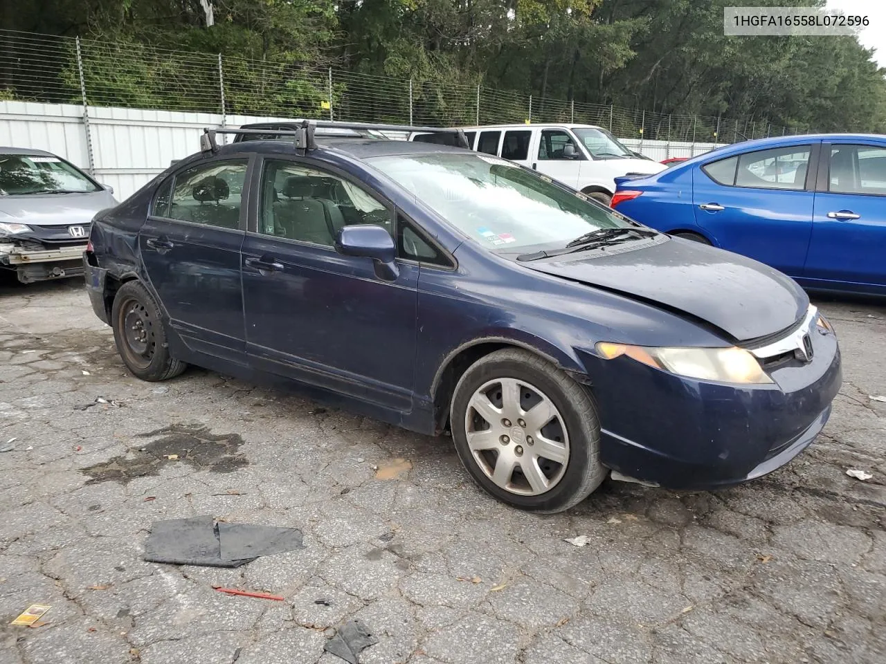 2008 Honda Civic Lx VIN: 1HGFA16558L072596 Lot: 72885794