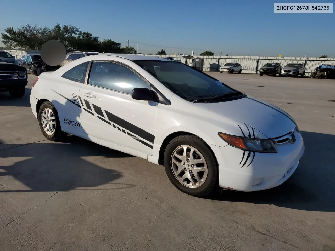 2HGFG12678H542735 2008 Honda Civic Lx