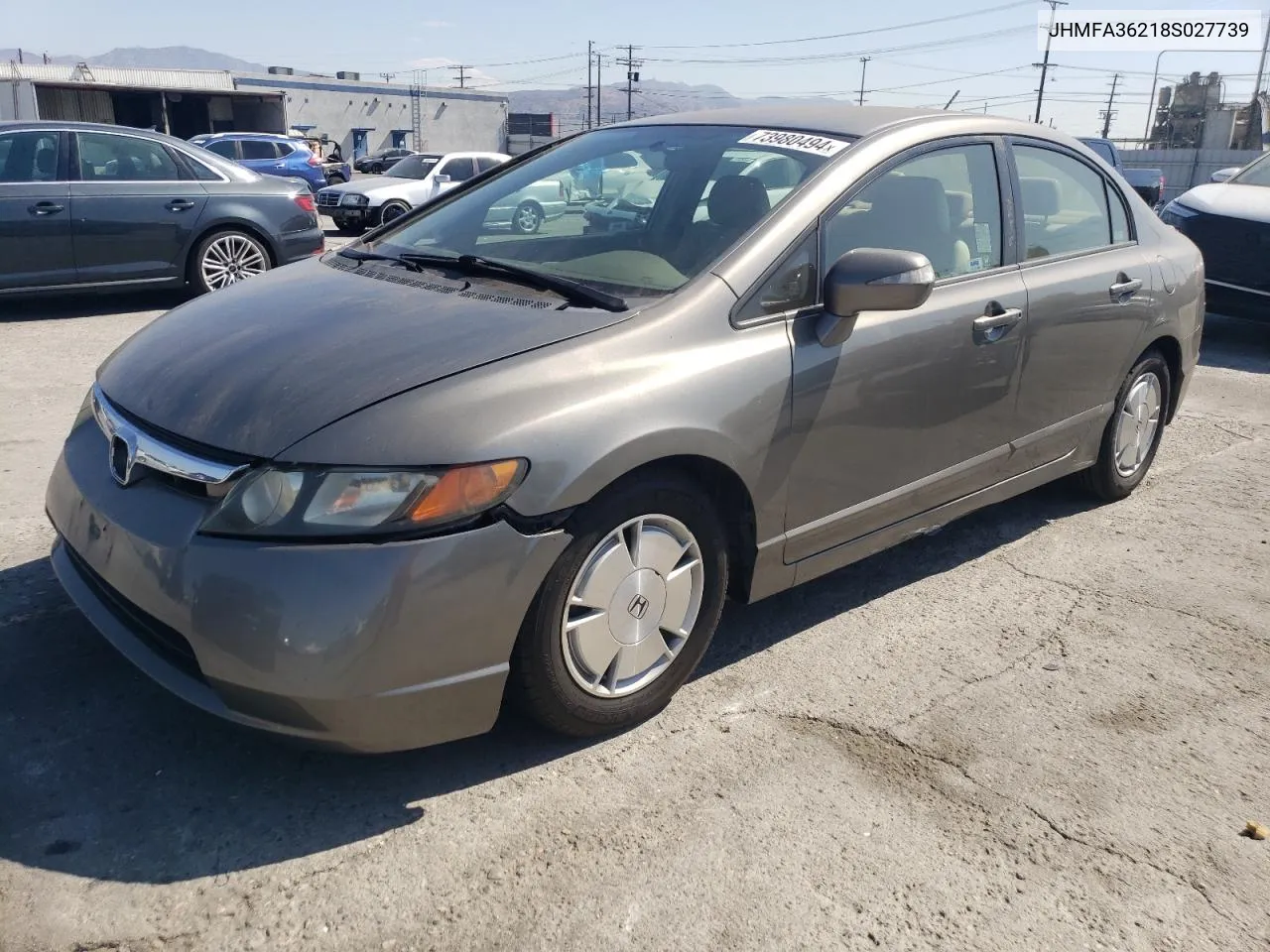 2008 Honda Civic Hybrid VIN: JHMFA36218S027739 Lot: 73980494