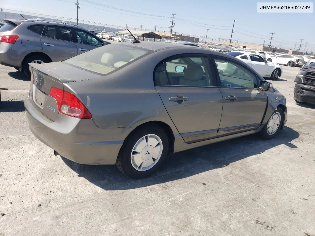 2008 Honda Civic Hybrid VIN: JHMFA36218S027739 Lot: 73980494