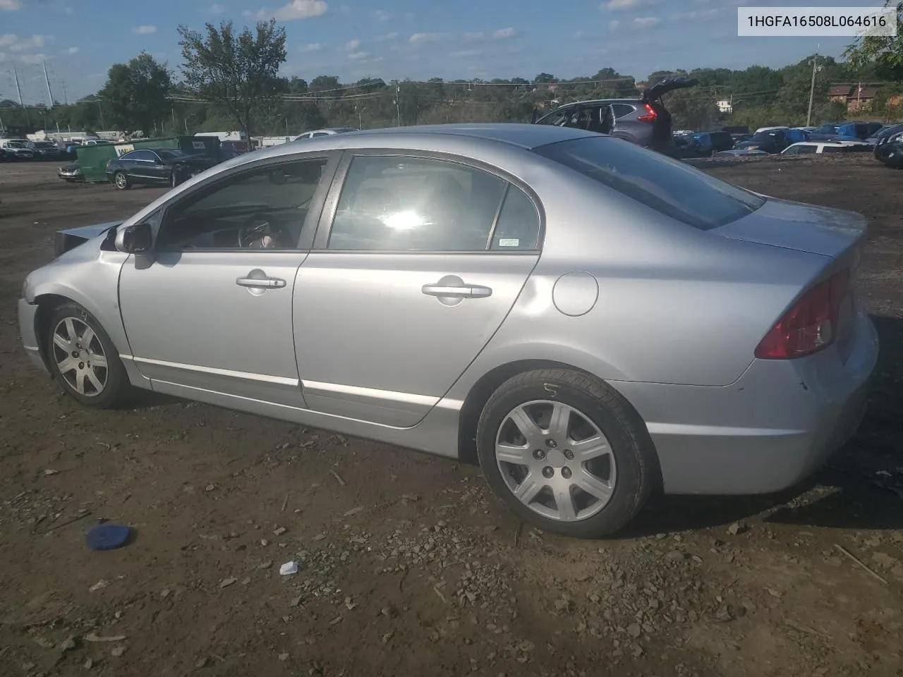 2008 Honda Civic Lx VIN: 1HGFA16508L064616 Lot: 74384814