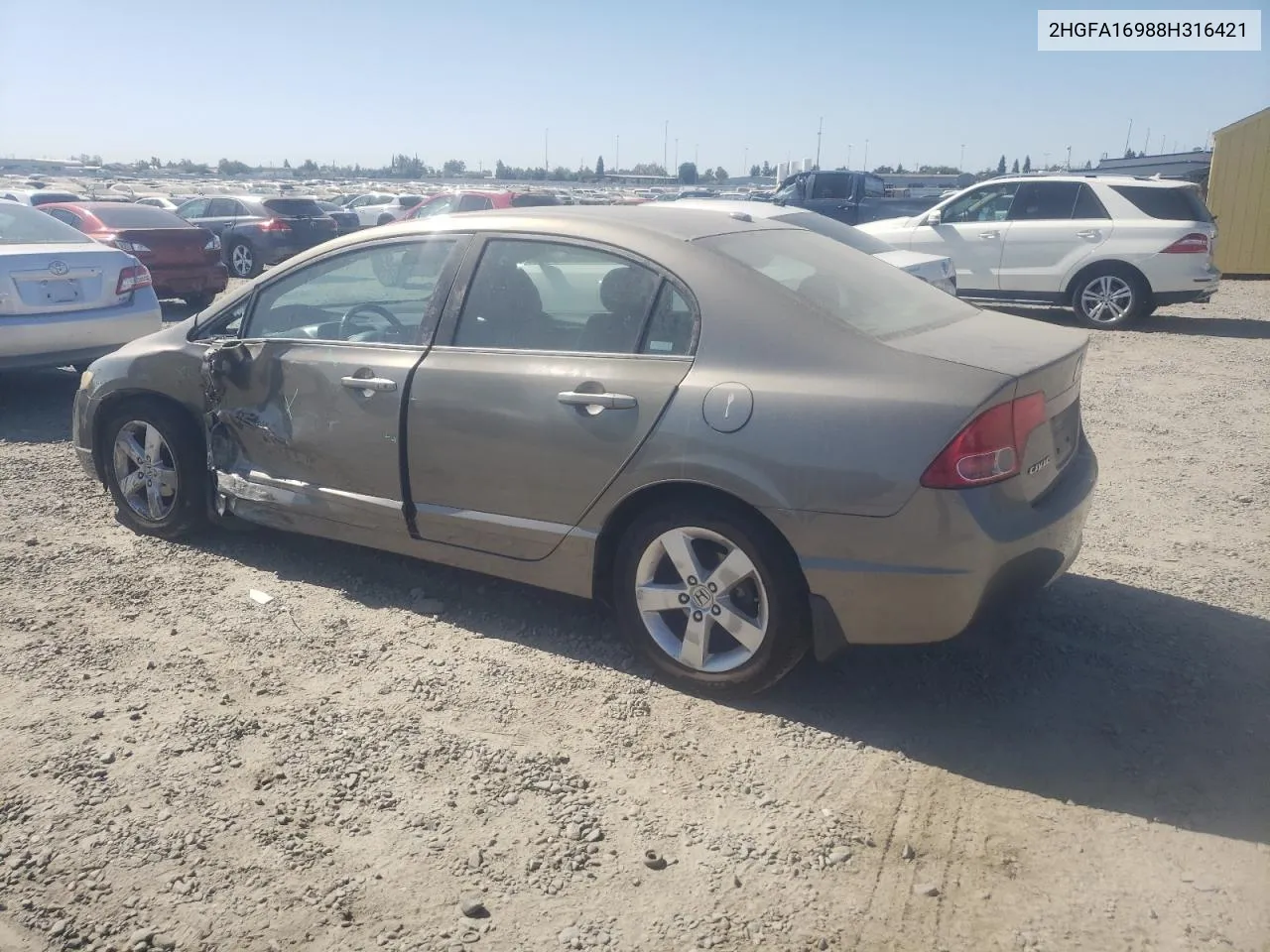 2008 Honda Civic Exl VIN: 2HGFA16988H316421 Lot: 74526514