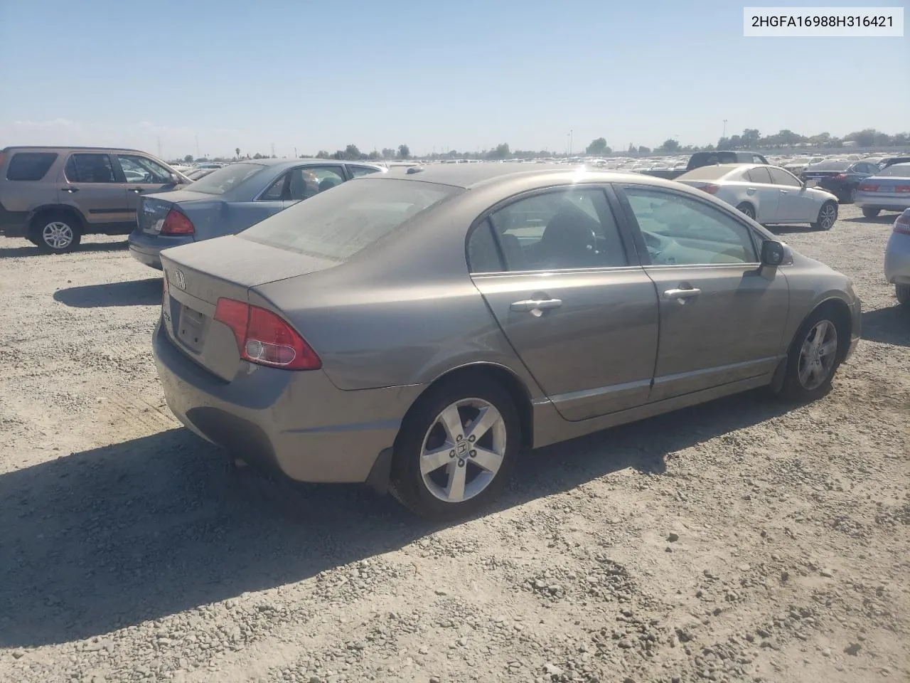 2008 Honda Civic Exl VIN: 2HGFA16988H316421 Lot: 74526514