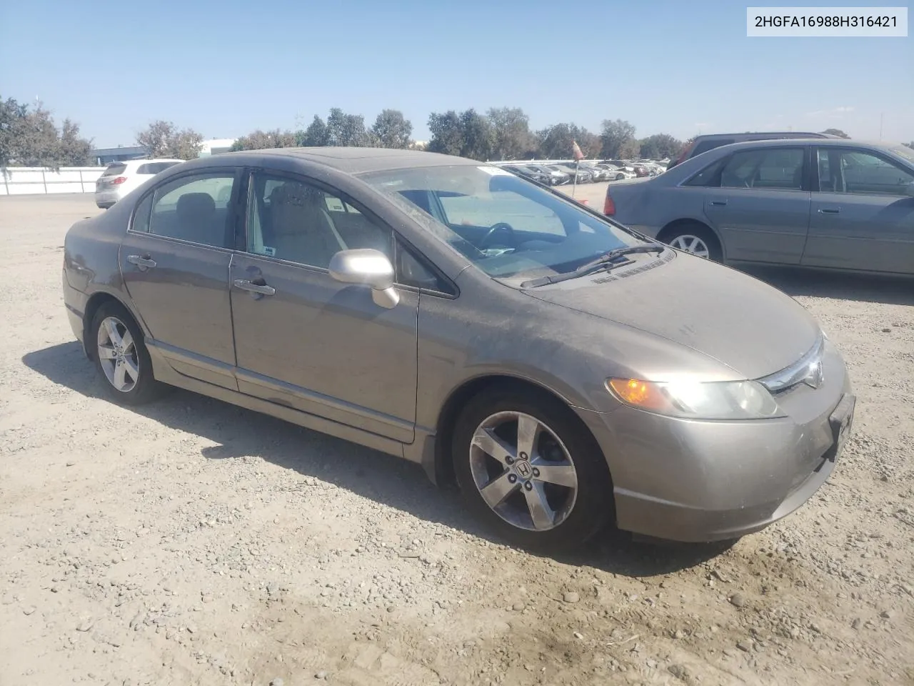 2008 Honda Civic Exl VIN: 2HGFA16988H316421 Lot: 74526514