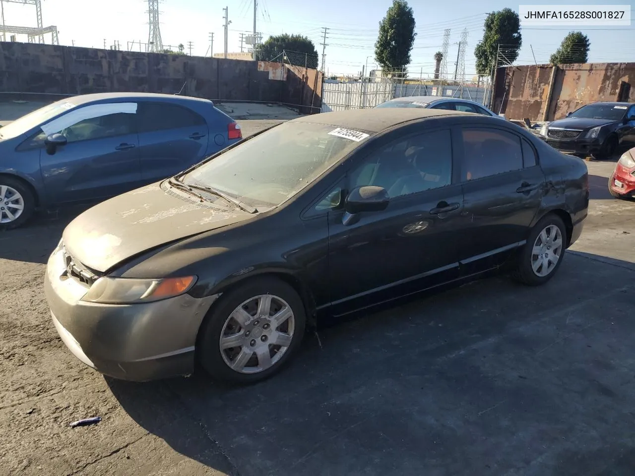 2008 Honda Civic Lx VIN: JHMFA16528S001827 Lot: 74755944