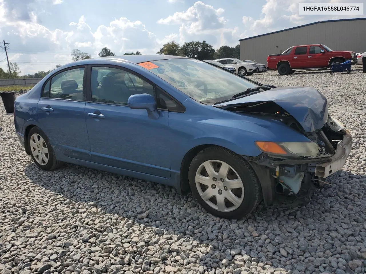 2008 Honda Civic Lx VIN: 1HGFA16558L046774 Lot: 74941724