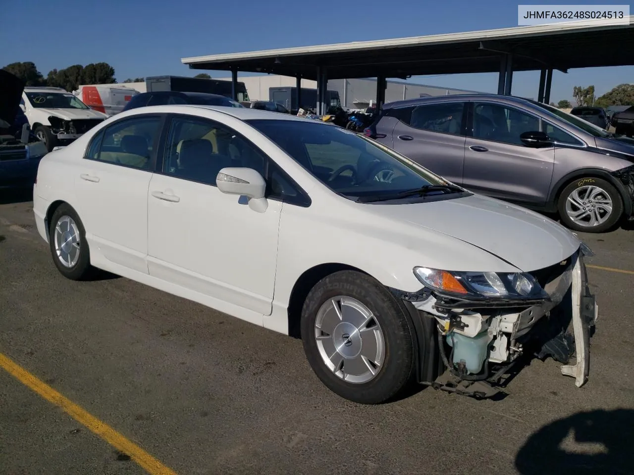 2008 Honda Civic Hybrid VIN: JHMFA36248S024513 Lot: 75137664