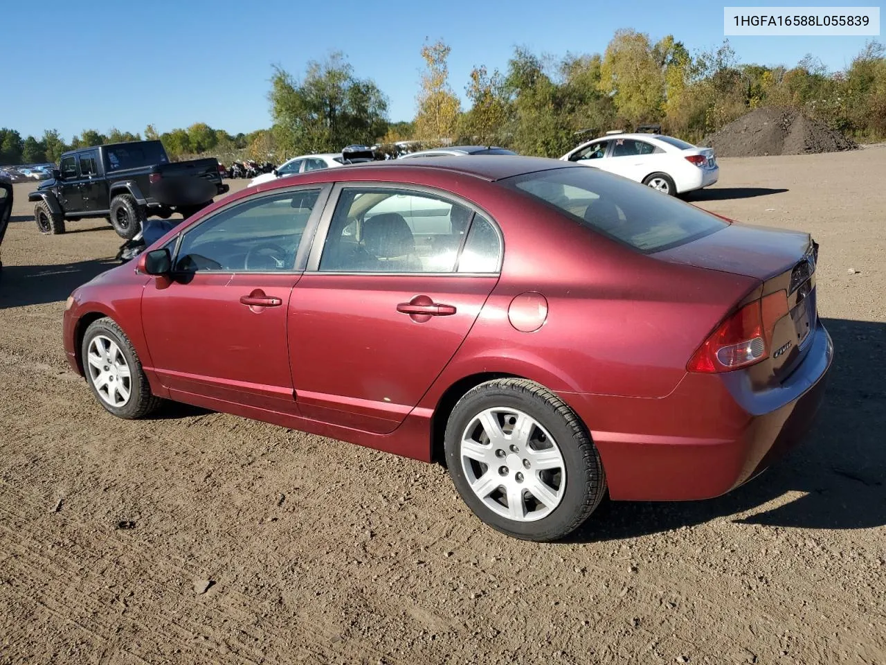 2008 Honda Civic Lx VIN: 1HGFA16588L055839 Lot: 75290784