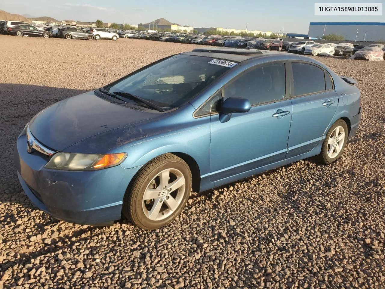 2008 Honda Civic Ex VIN: 1HGFA15898L013885 Lot: 75306614