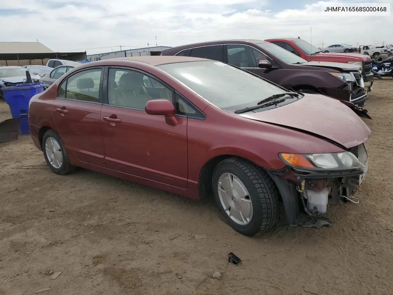 2008 Honda Civic Lx VIN: JHMFA16568S000468 Lot: 75361474