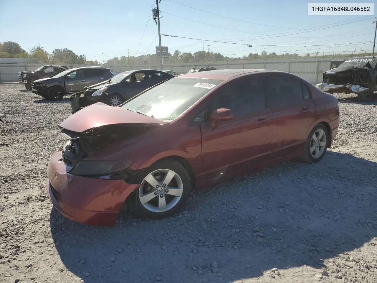 2008 Honda Civic Ex VIN: 1HGFA16848L046582 Lot: 75590604