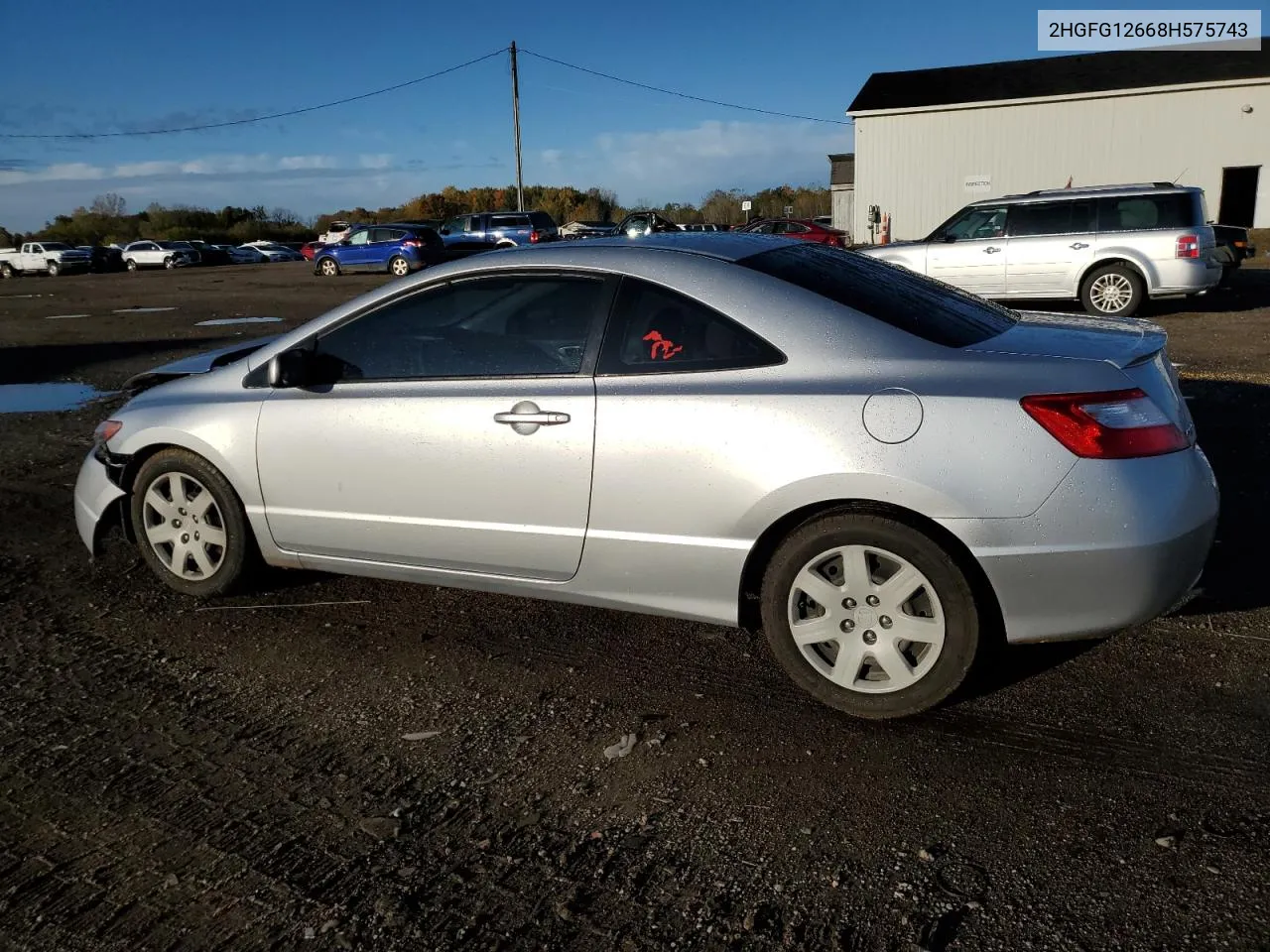 2008 Honda Civic Lx VIN: 2HGFG12668H575743 Lot: 75678714