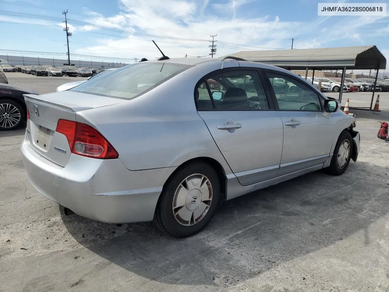 2008 Honda Civic Hybrid VIN: JHMFA36228S006818 Lot: 75689794