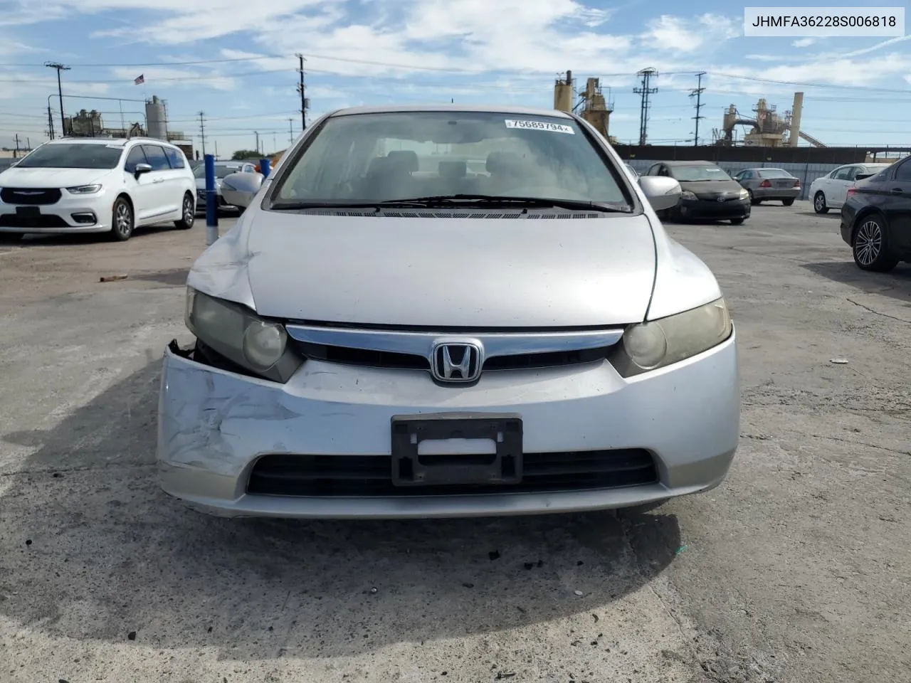 2008 Honda Civic Hybrid VIN: JHMFA36228S006818 Lot: 75689794