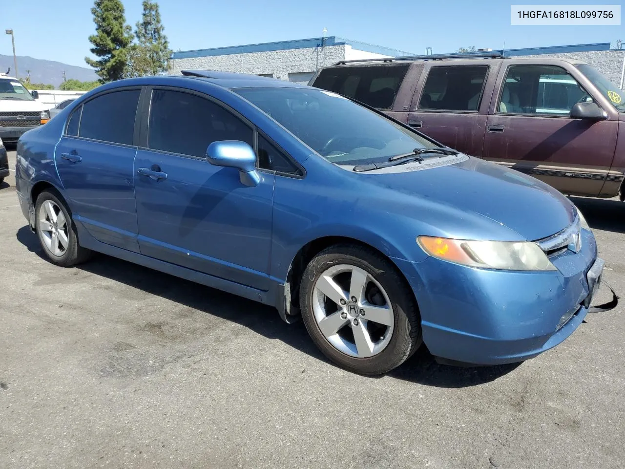 2008 Honda Civic Ex VIN: 1HGFA16818L099756 Lot: 75754464