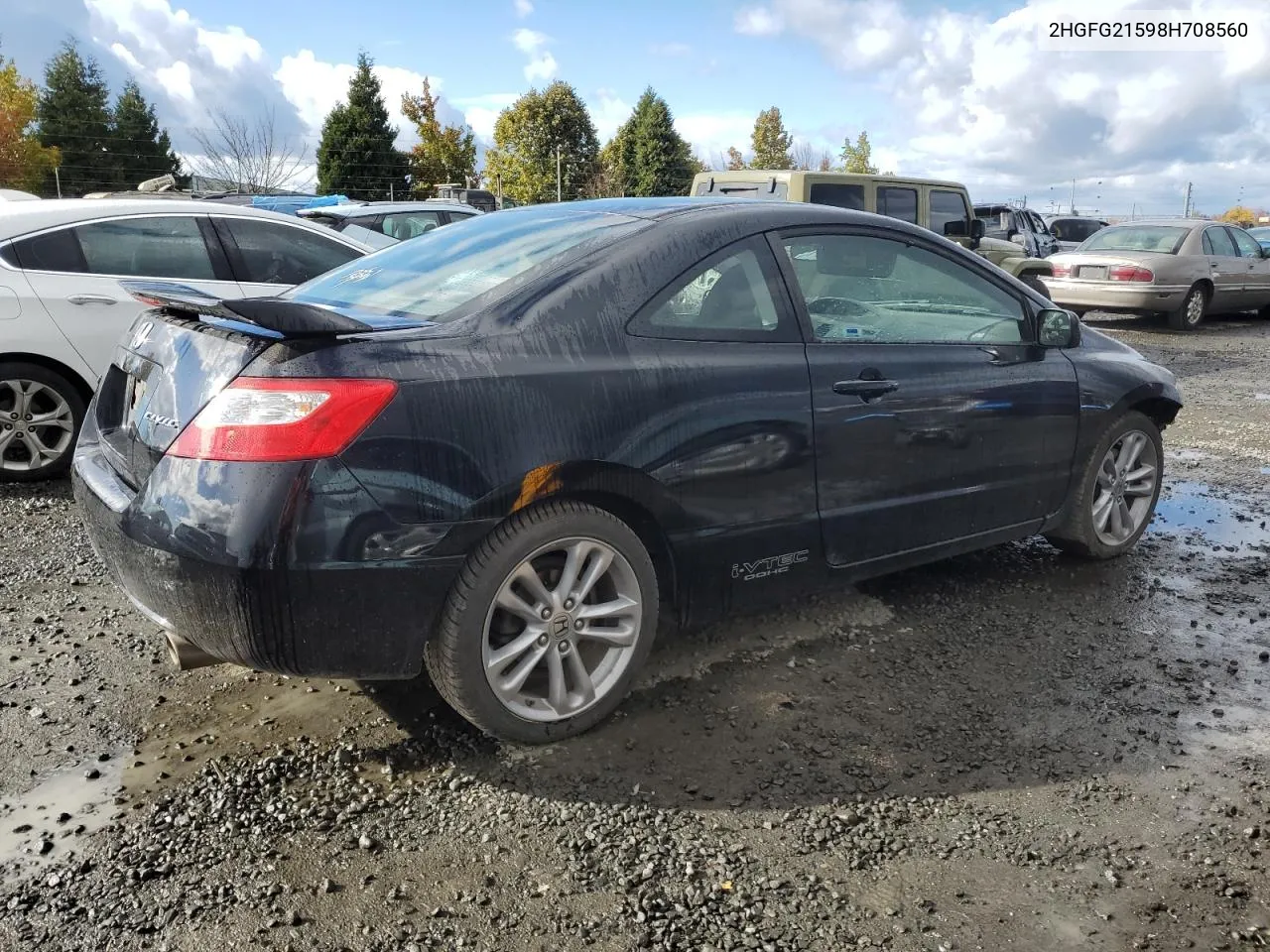 2008 Honda Civic Si VIN: 2HGFG21598H708560 Lot: 75796404