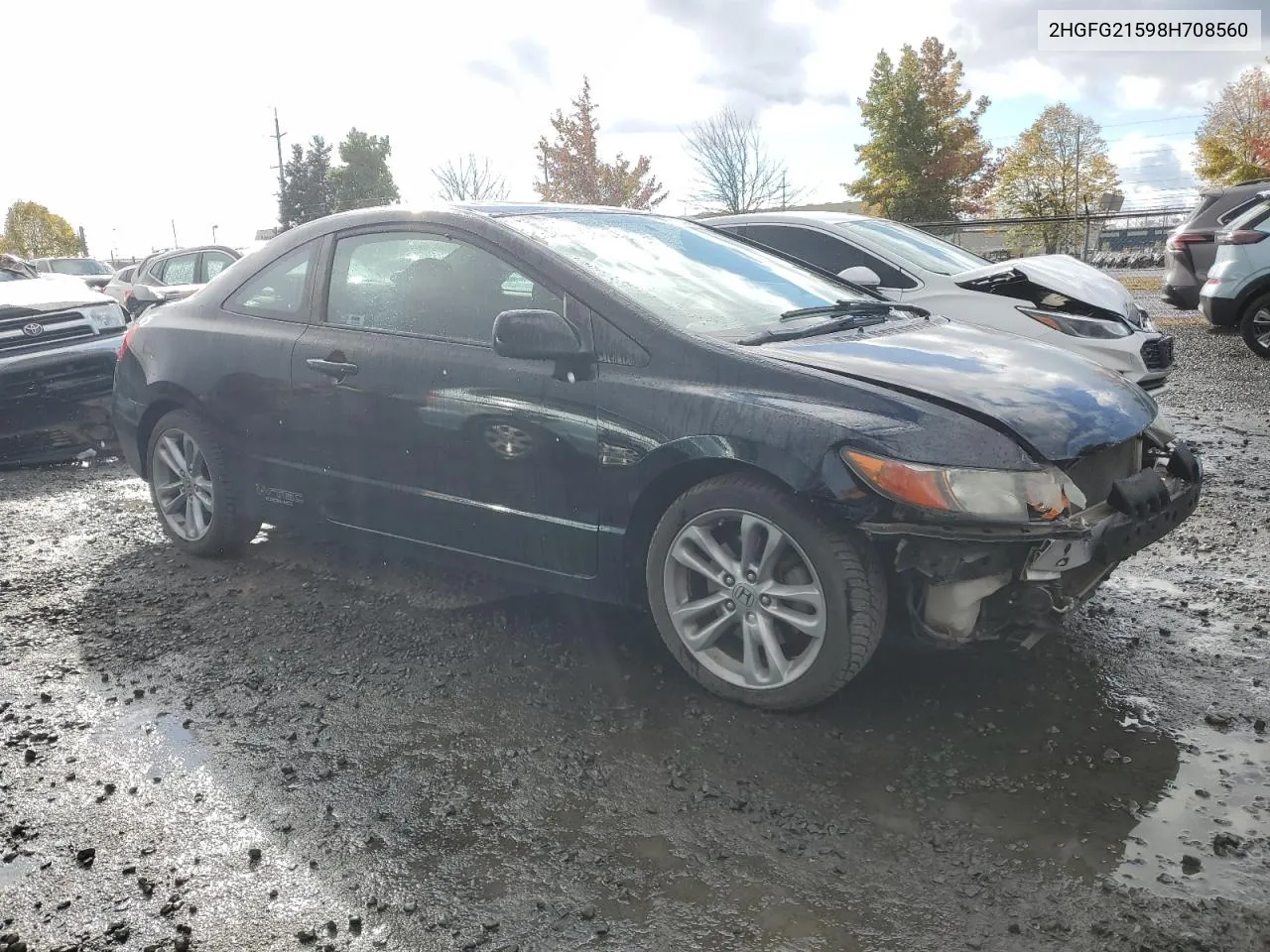 2008 Honda Civic Si VIN: 2HGFG21598H708560 Lot: 75796404