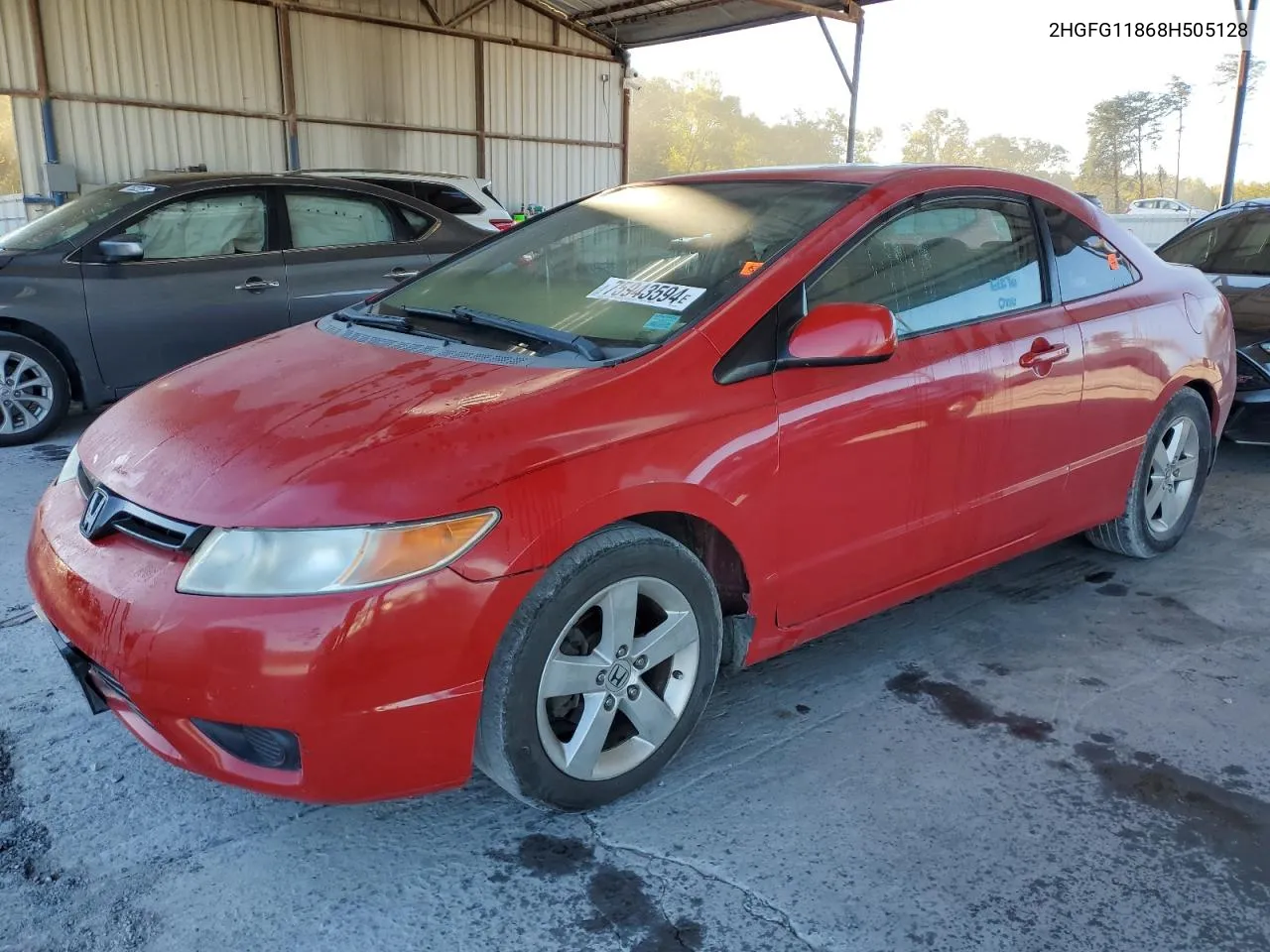 2008 Honda Civic Ex VIN: 2HGFG11868H505128 Lot: 75943594