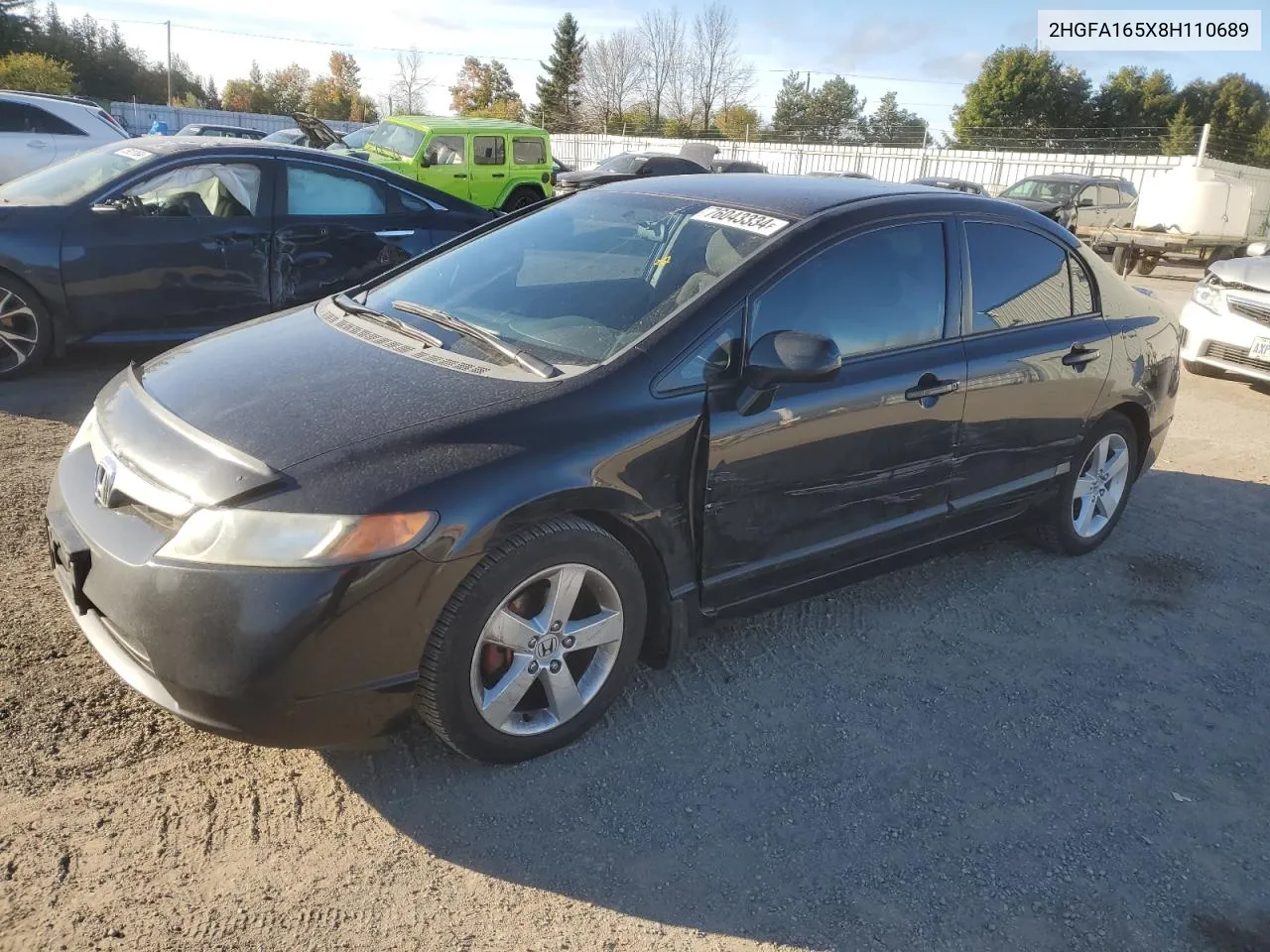 2008 Honda Civic Lx VIN: 2HGFA165X8H110689 Lot: 76043334