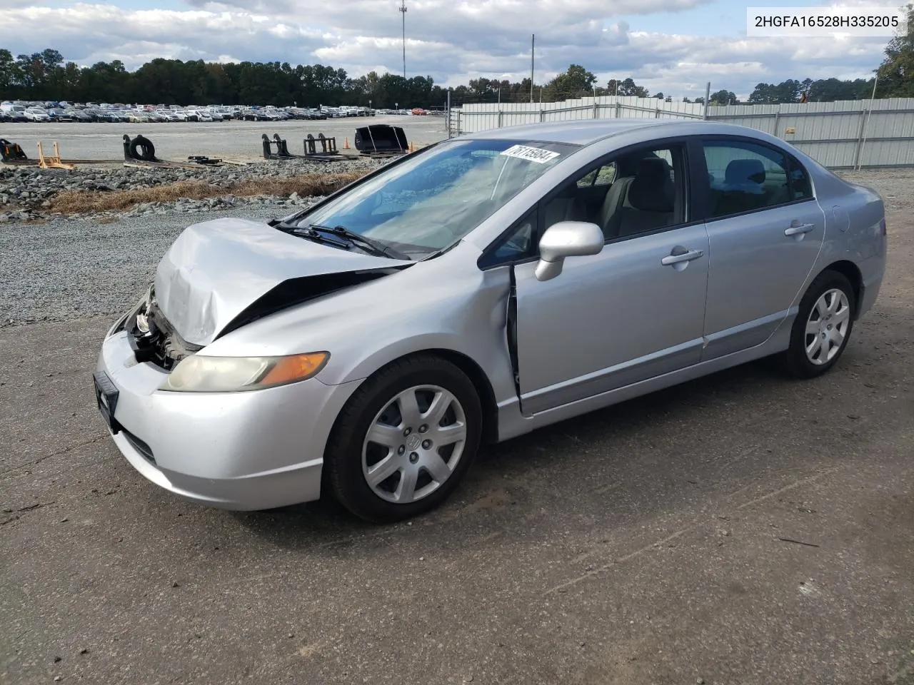 2008 Honda Civic Lx VIN: 2HGFA16528H335205 Lot: 76115984