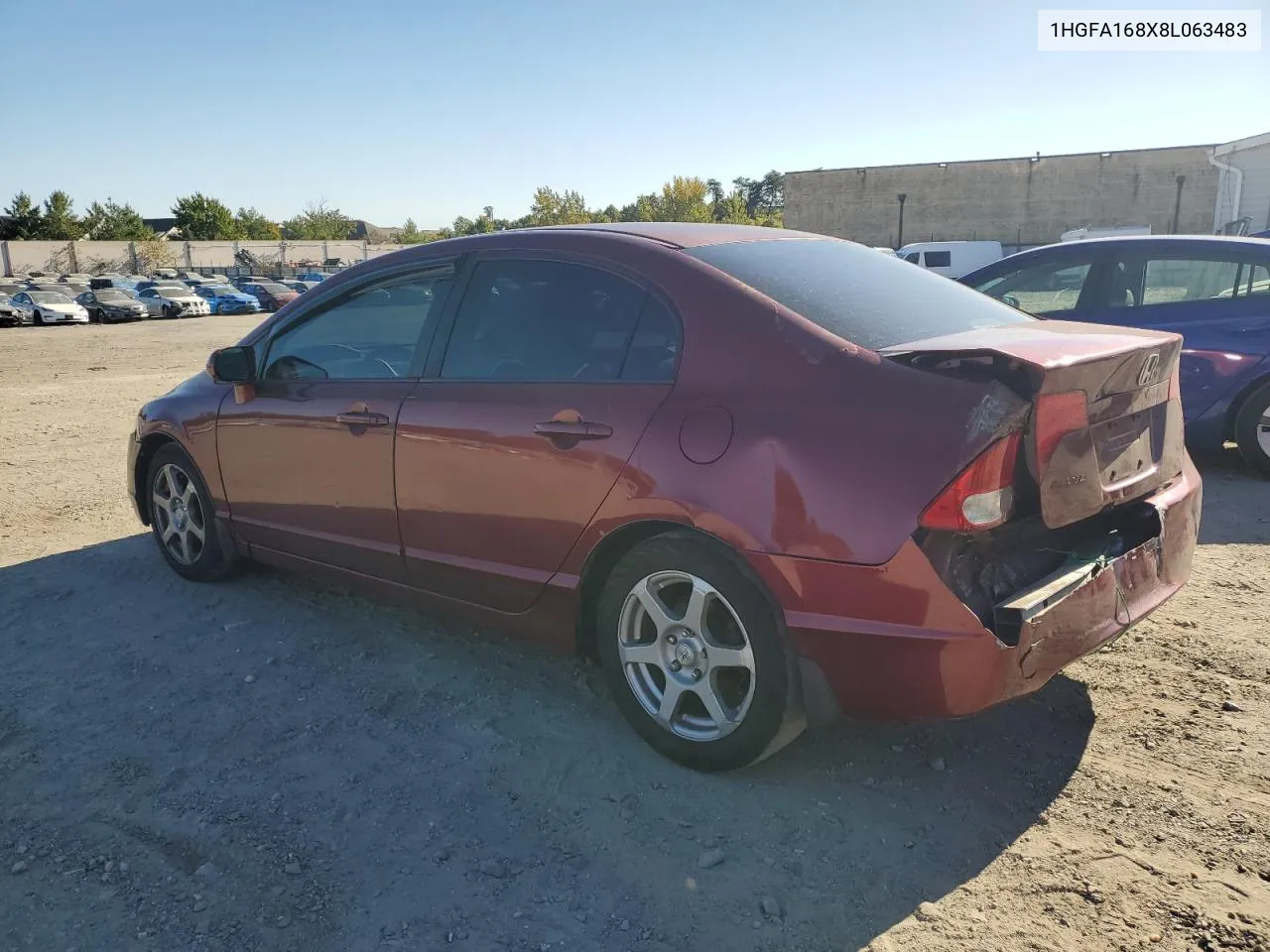 2008 Honda Civic Ex VIN: 1HGFA168X8L063483 Lot: 76253644