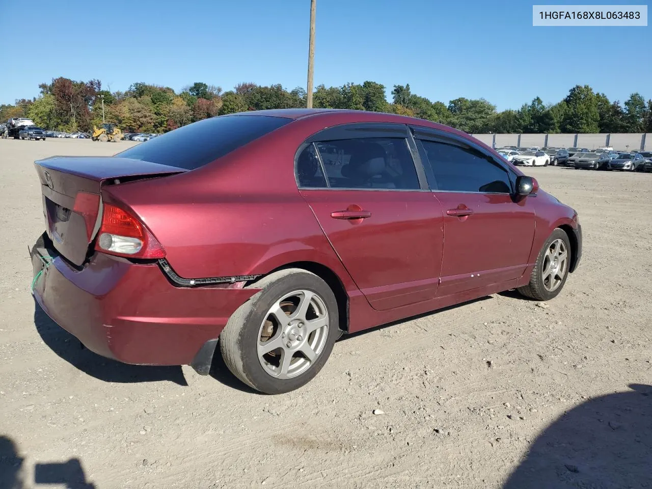 2008 Honda Civic Ex VIN: 1HGFA168X8L063483 Lot: 76253644