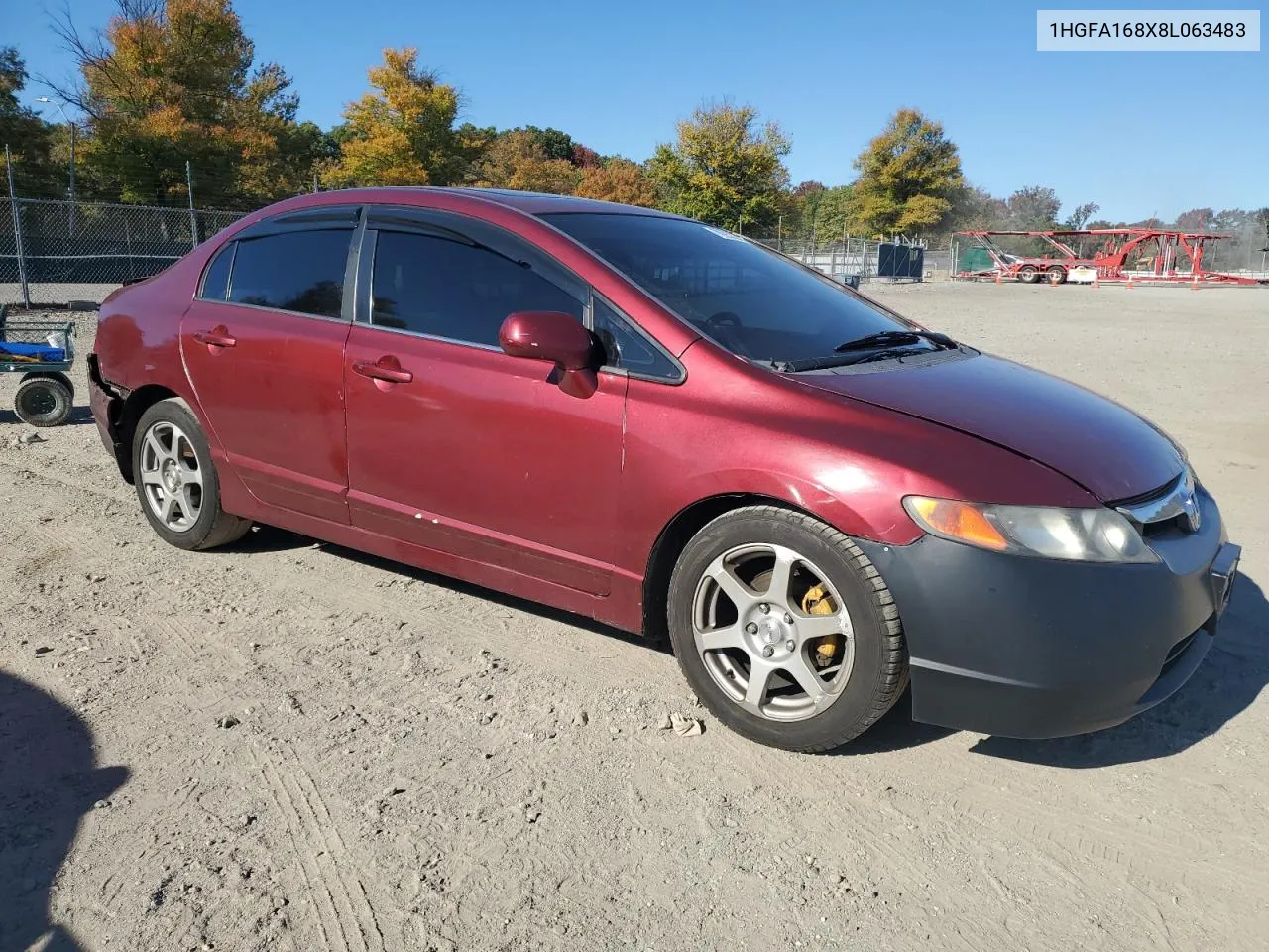 2008 Honda Civic Ex VIN: 1HGFA168X8L063483 Lot: 76253644