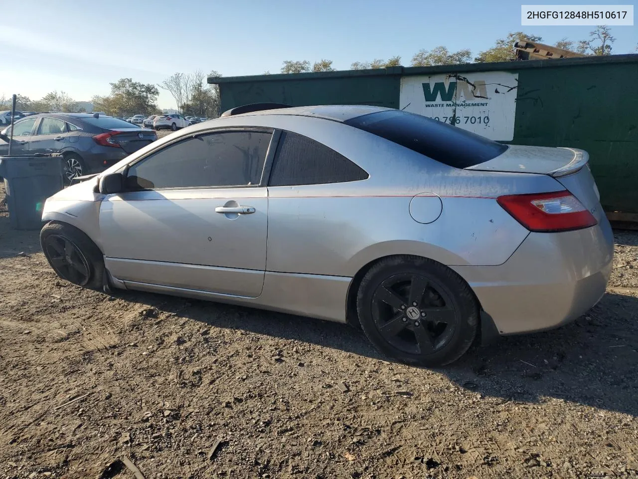 2008 Honda Civic Ex VIN: 2HGFG12848H510617 Lot: 76305224