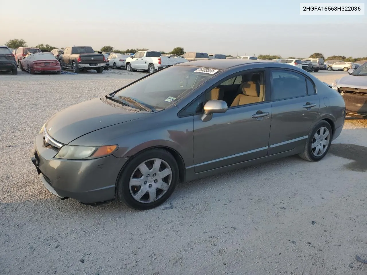 2008 Honda Civic Lx VIN: 2HGFA16568H322036 Lot: 76403504