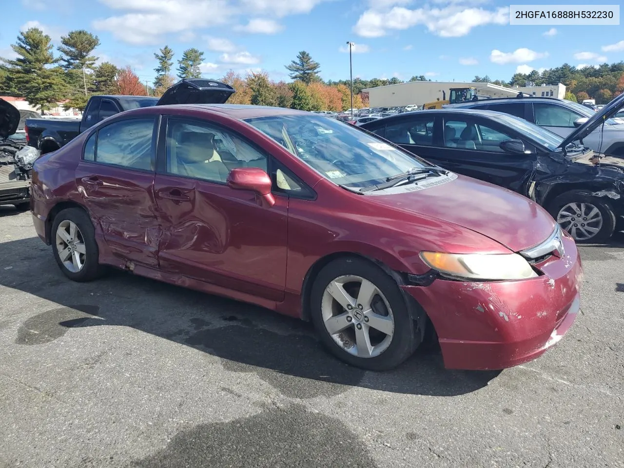 2008 Honda Civic Ex VIN: 2HGFA16888H532230 Lot: 76493334