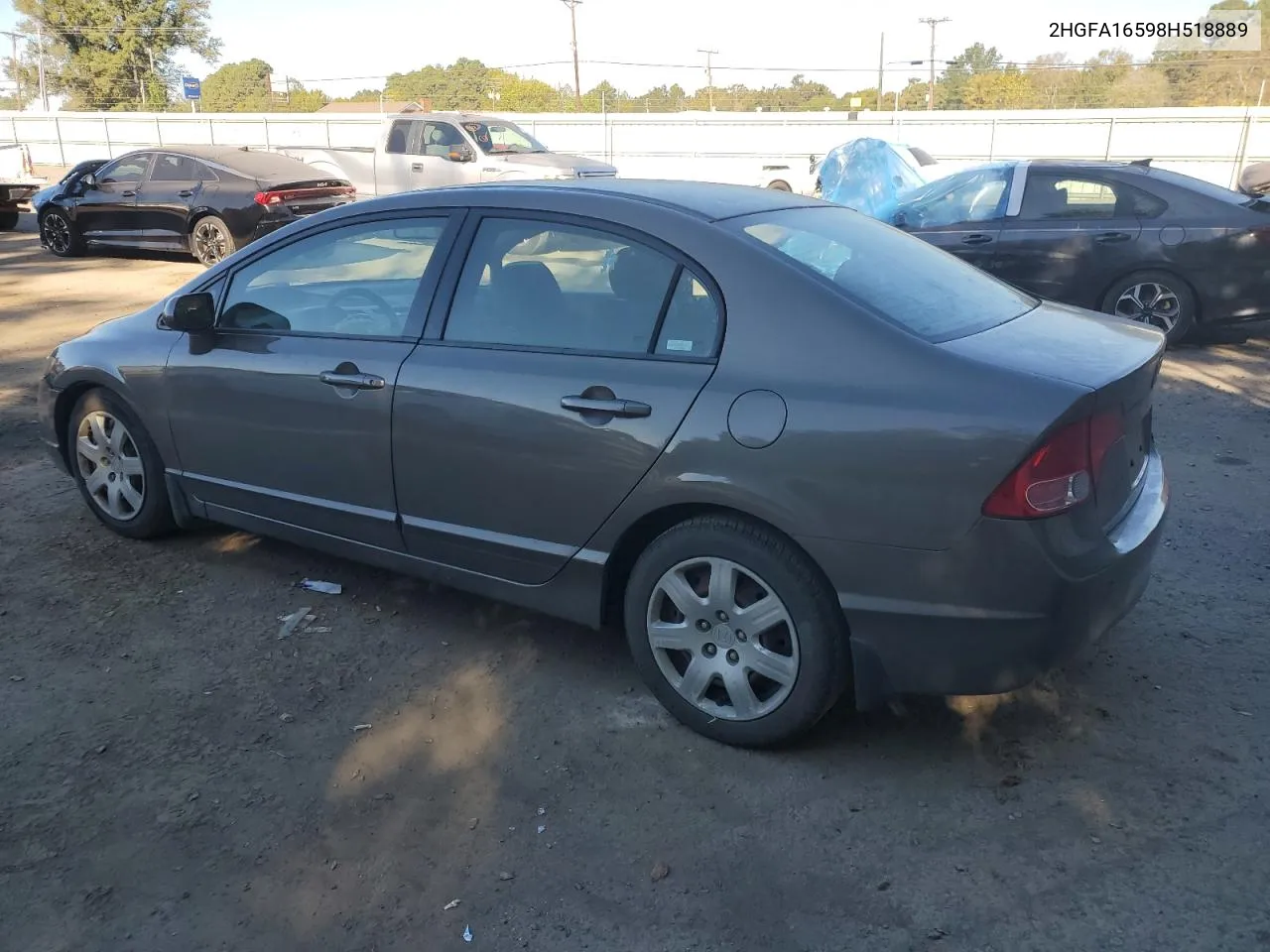 2008 Honda Civic Lx VIN: 2HGFA16598H518889 Lot: 76588694