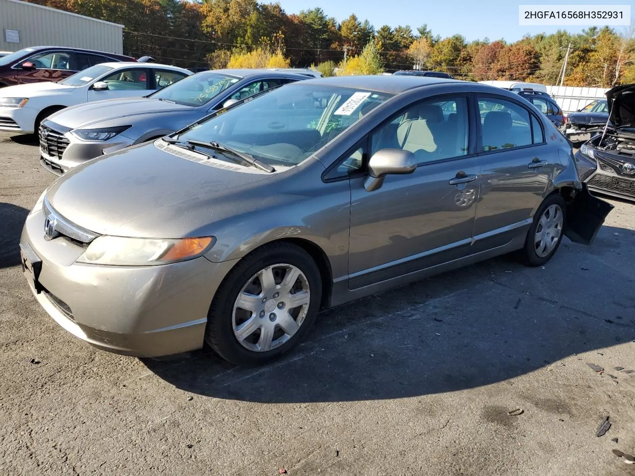 2008 Honda Civic Lx VIN: 2HGFA16568H352931 Lot: 77082404