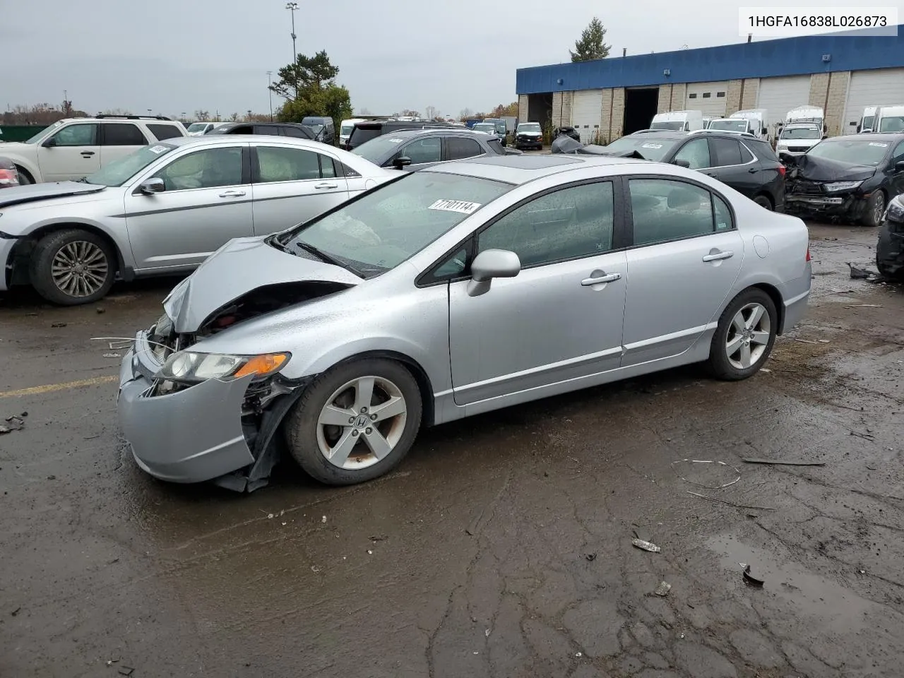 2008 Honda Civic Ex VIN: 1HGFA16838L026873 Lot: 77101114