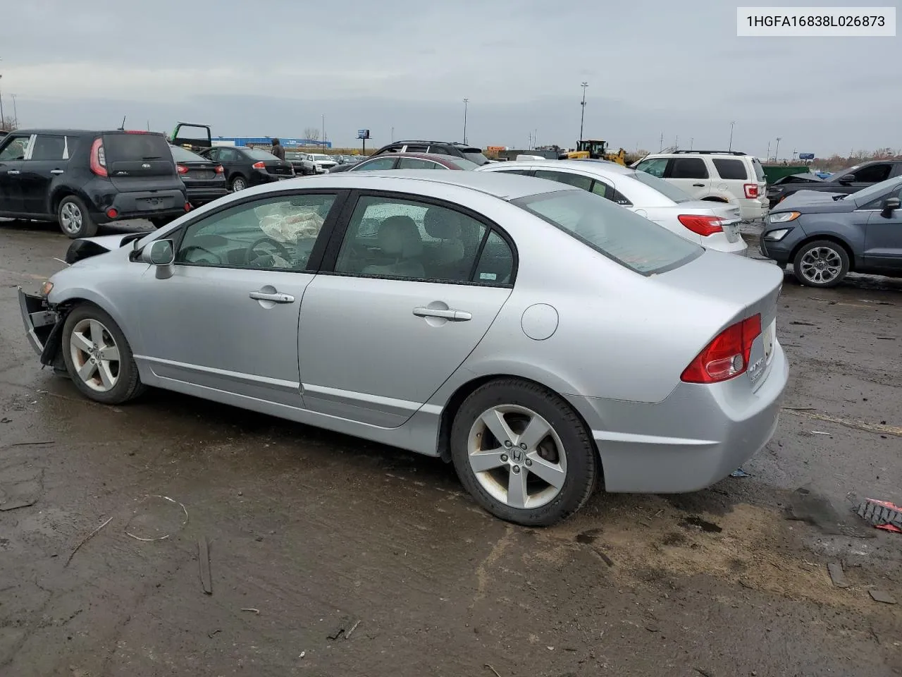 2008 Honda Civic Ex VIN: 1HGFA16838L026873 Lot: 77101114