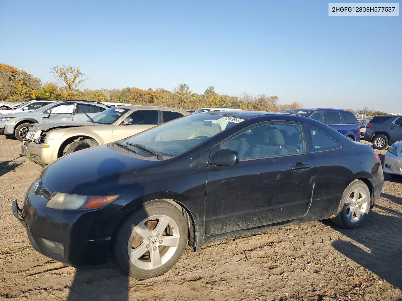 2008 Honda Civic Ex VIN: 2HGFG12808H577537 Lot: 77243854