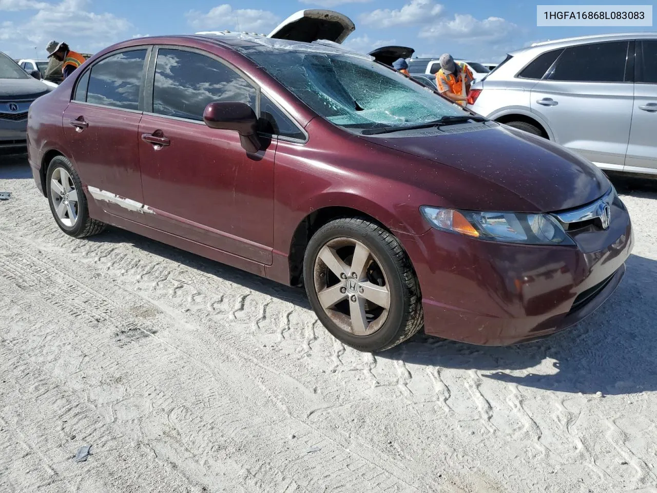 2008 Honda Civic Ex VIN: 1HGFA16868L083083 Lot: 77356274