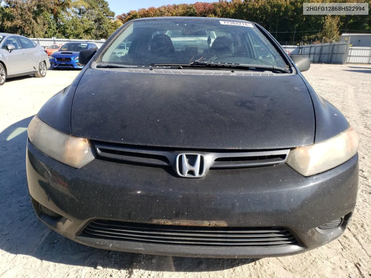 2008 Honda Civic Ex VIN: 2HGFG12868H522994 Lot: 77382274