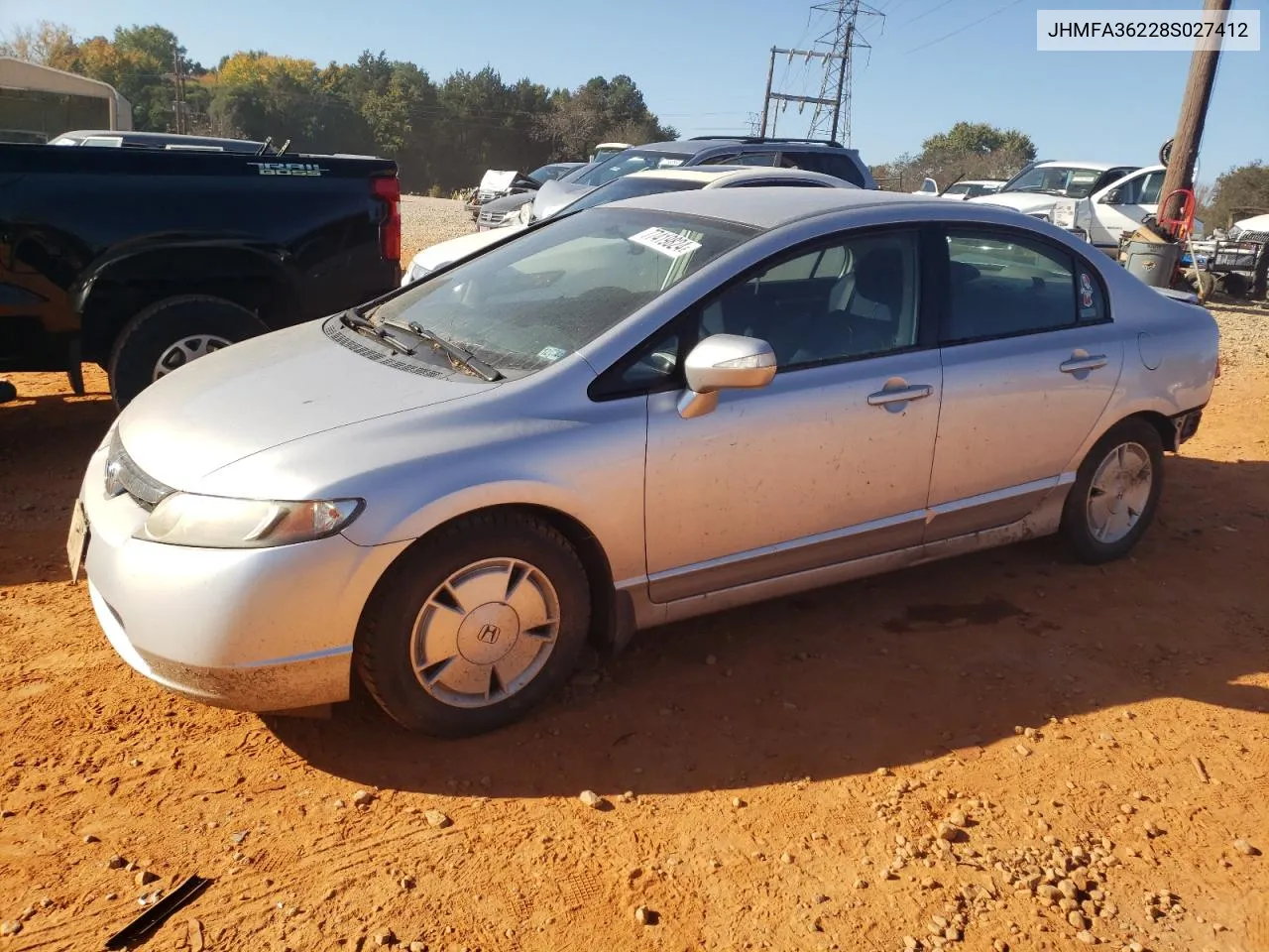 2008 Honda Civic Hybrid VIN: JHMFA36228S027412 Lot: 77419824