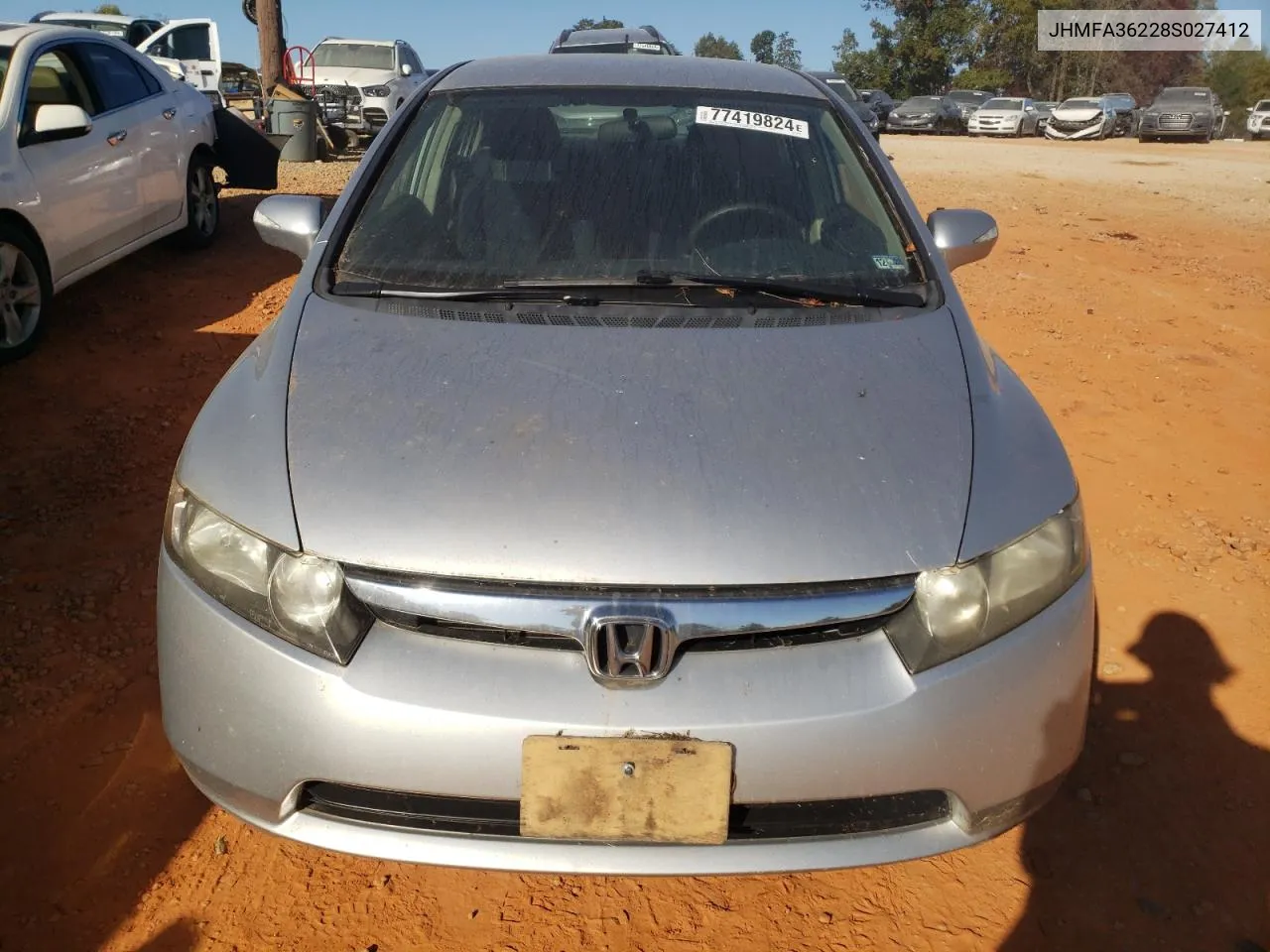 JHMFA36228S027412 2008 Honda Civic Hybrid