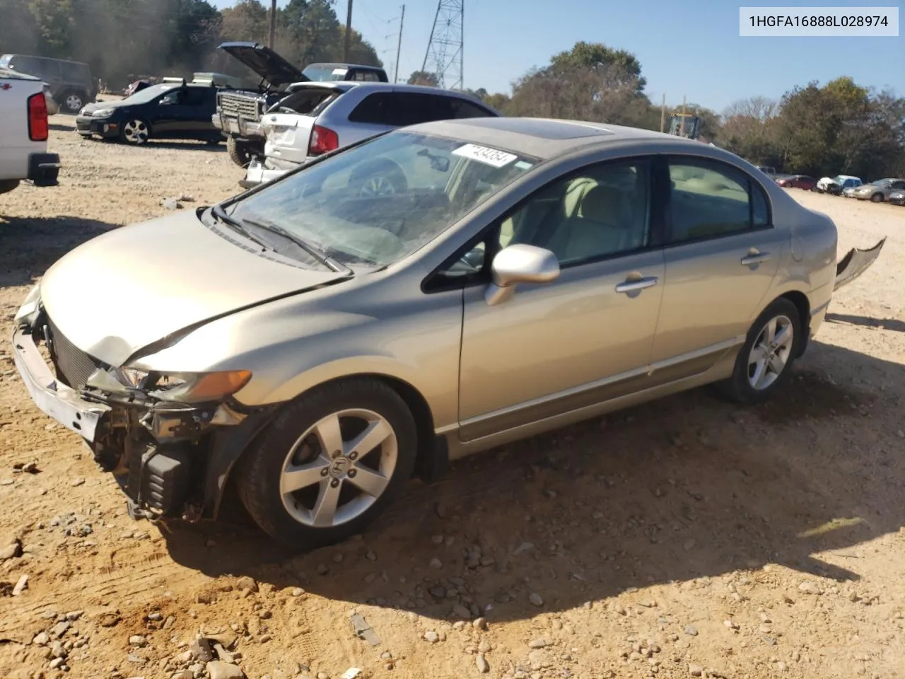 2008 Honda Civic Ex VIN: 1HGFA16888L028974 Lot: 77434354