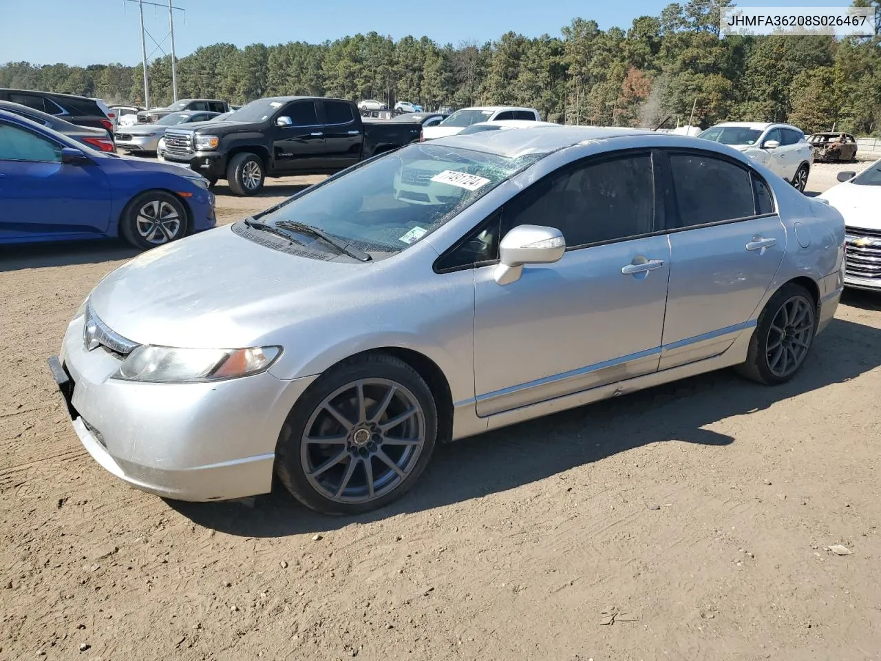 2008 Honda Civic Hybrid VIN: JHMFA36208S026467 Lot: 77491724