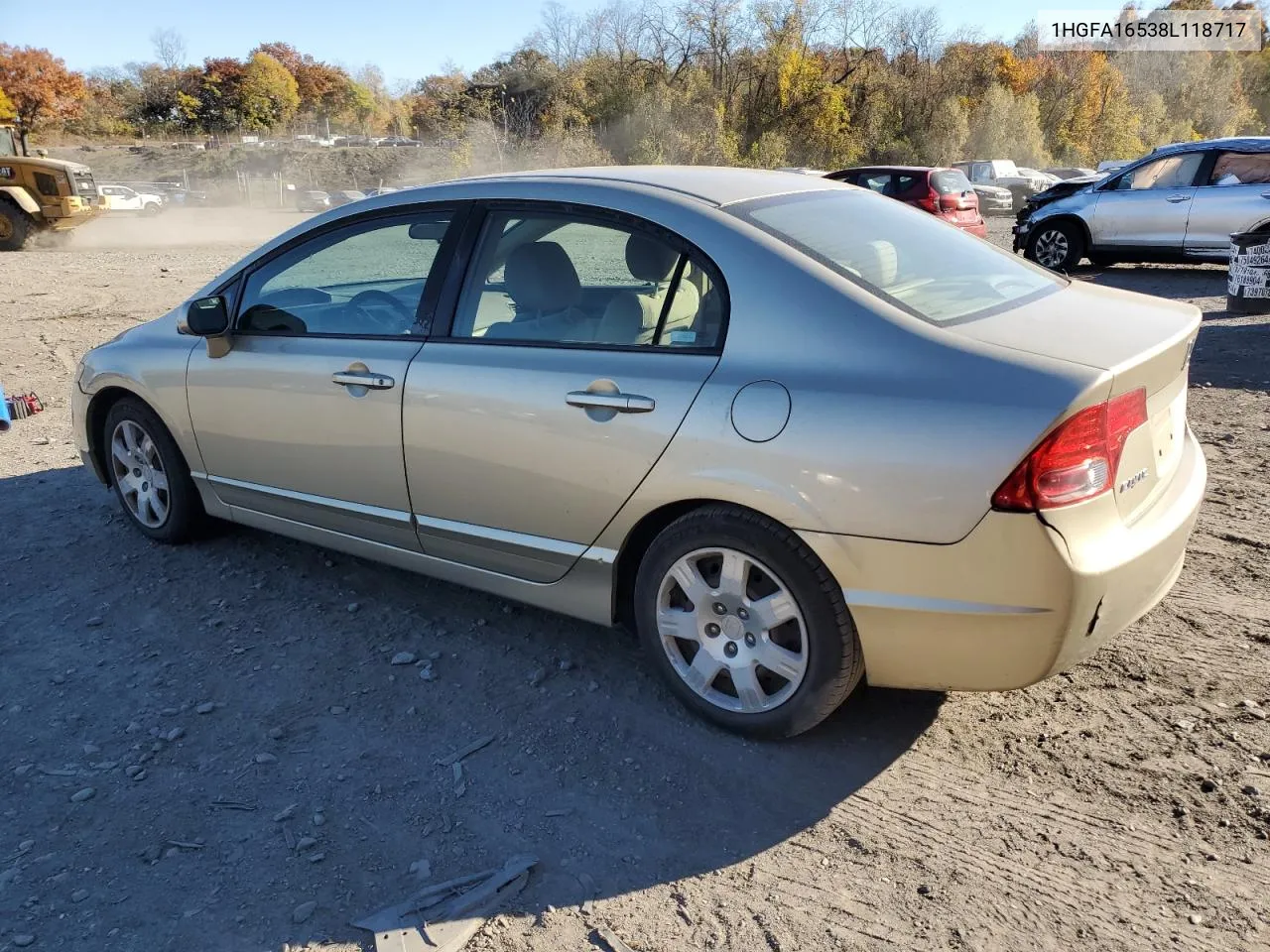 2008 Honda Civic Lx VIN: 1HGFA16538L118717 Lot: 77567054