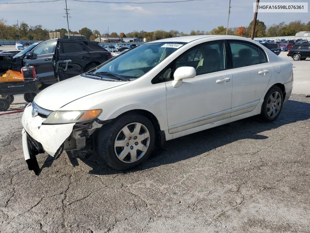 2008 Honda Civic Lx VIN: 1HGFA16598L076361 Lot: 77598244