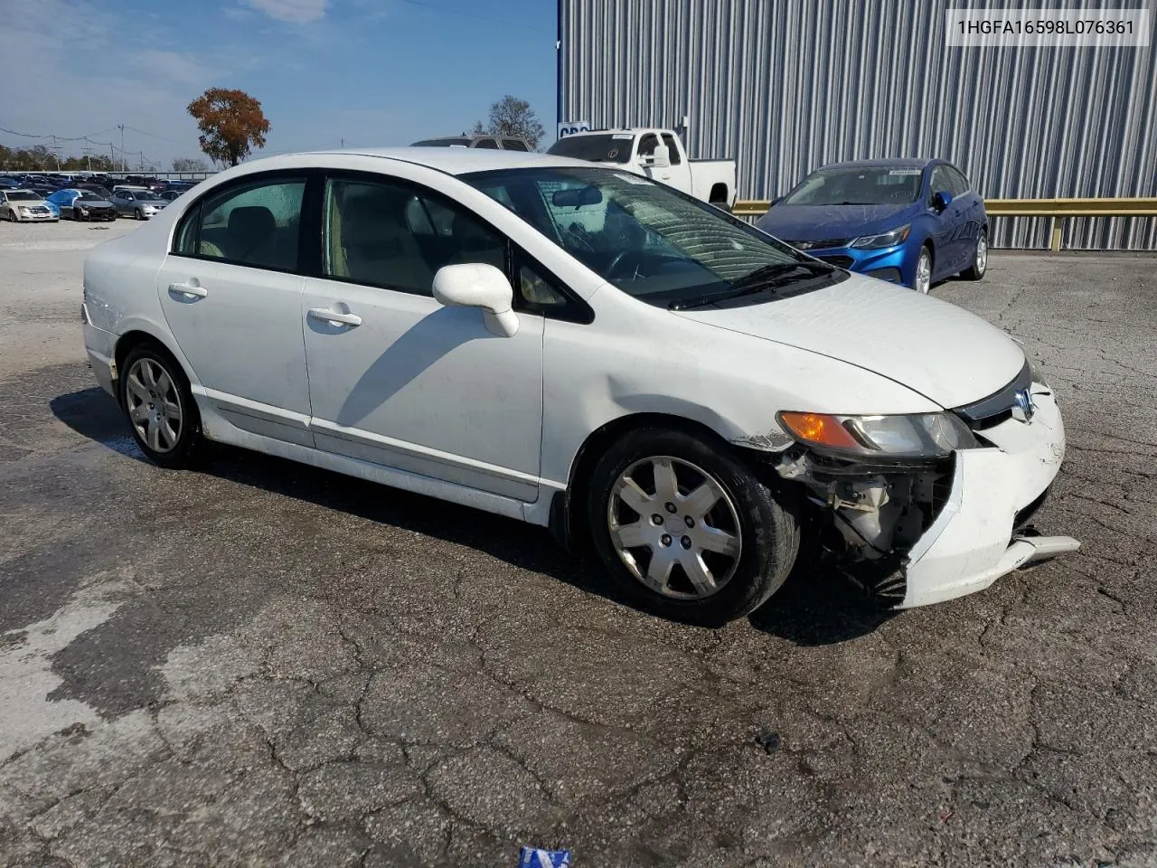 2008 Honda Civic Lx VIN: 1HGFA16598L076361 Lot: 77598244