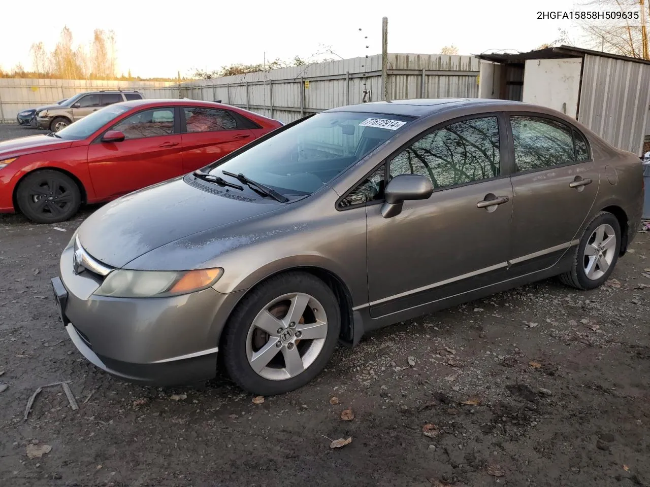 2008 Honda Civic Ex VIN: 2HGFA15858H509635 Lot: 77672914