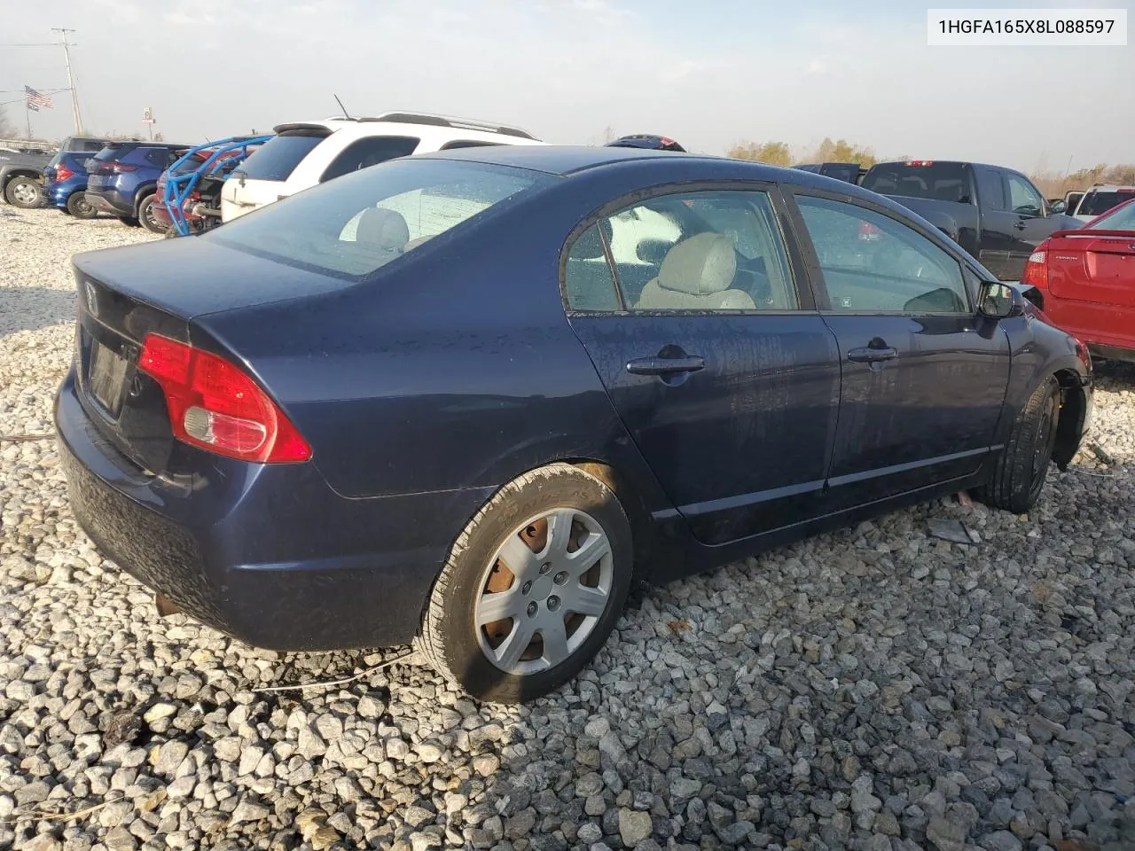 2008 Honda Civic Lx VIN: 1HGFA165X8L088597 Lot: 77857824