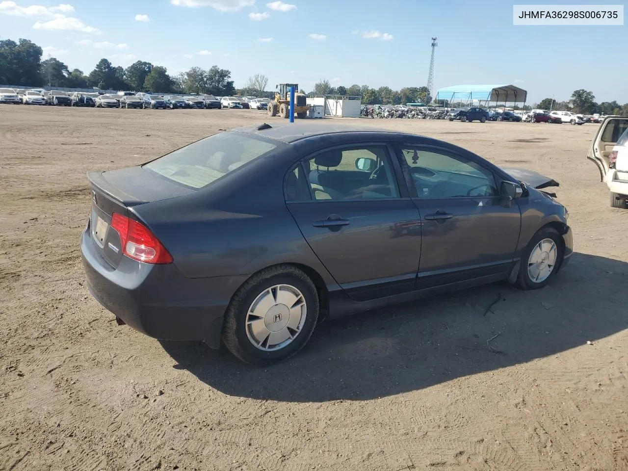 2008 Honda Civic Hybrid VIN: JHMFA36298S006735 Lot: 78164004