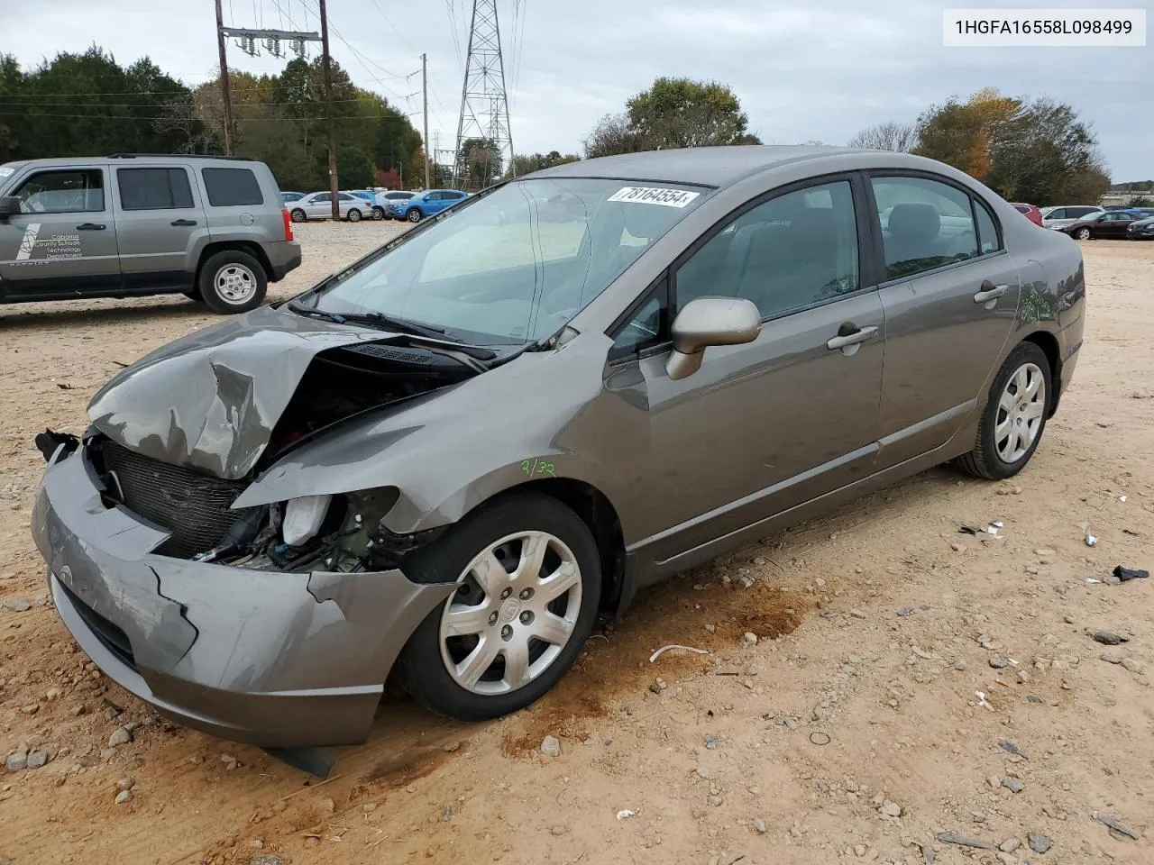 2008 Honda Civic Lx VIN: 1HGFA16558L098499 Lot: 78164554