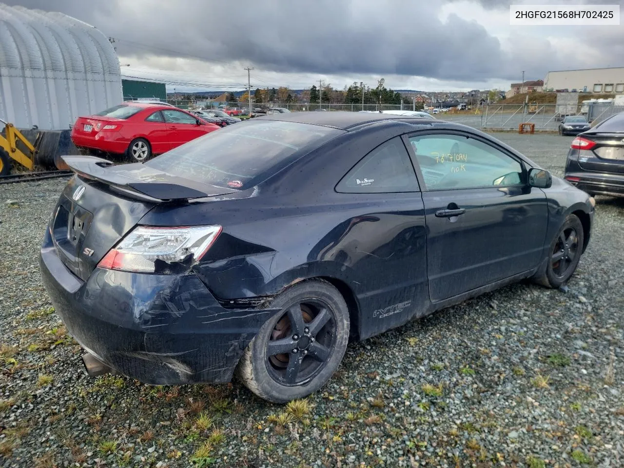 2008 Honda Civic Si VIN: 2HGFG21568H702425 Lot: 78171094