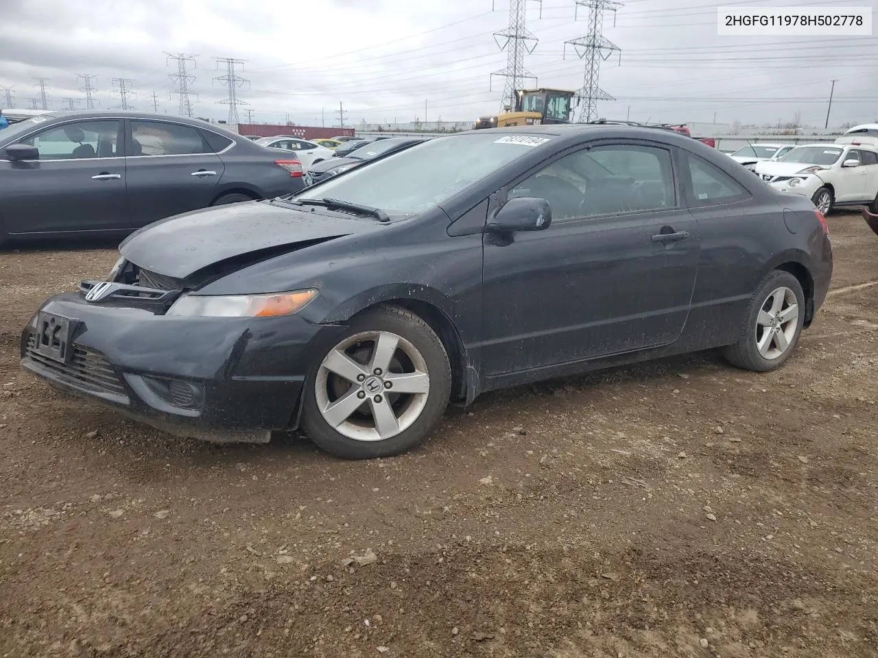 2008 Honda Civic Exl VIN: 2HGFG11978H502778 Lot: 78310194